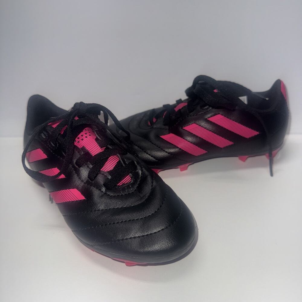 Adidas Soccer Shoes Cleats Pink 753002 Size 1.5 Black & Pink Kids Futbol